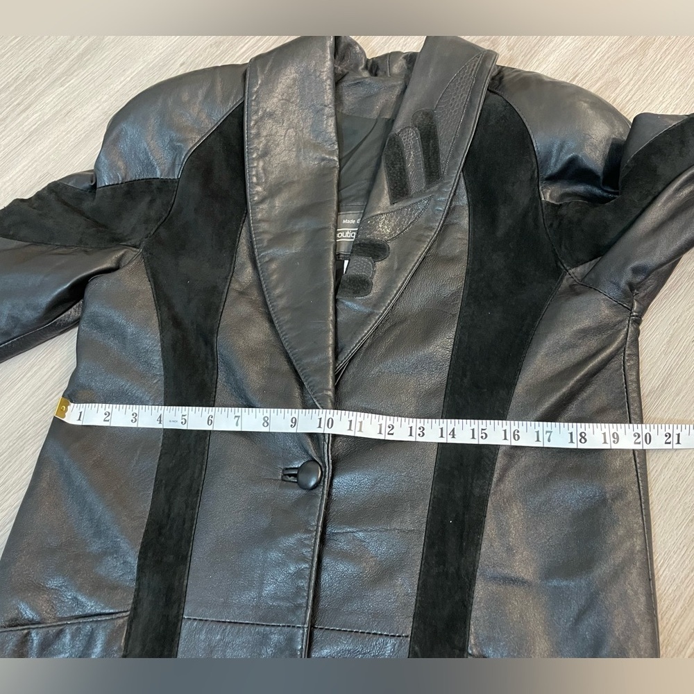 BOUTIQUE OF LEATHERS Vintage Black Aztec Design Genuine Leather Jacket. - Picture 9 of 15